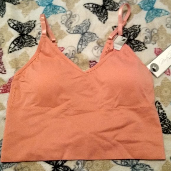 NWT ~Marilyn Monroe Coral Colored Seamless Bra with Removable Pads(Size: Medium) - Picture 4 of 5